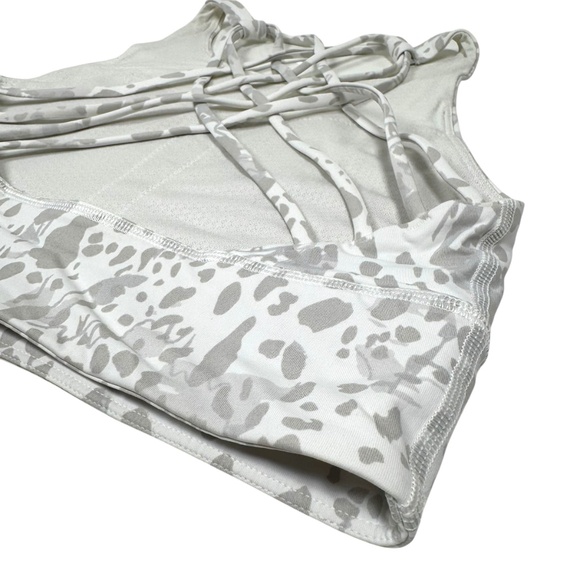 Lululemon | Free to Be High-Neck Longline Bra | 8 | Cheetah Camo Antique White - Picture 8 of 16